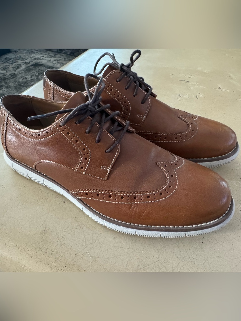 Boys’ Brown Johnston & Murphy Holden Wingtip Oxford Dress Shoe